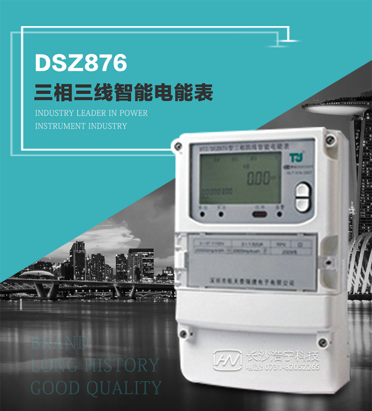 產(chǎn)品介紹
DSZ876型智能電能表是采用大規模集成電路，應用數字采樣處理技術(shù)及SMT工藝，根據工業(yè)用戶(hù)實(shí)際用電狀況所設計制造的具有現代先進(jìn)水平的儀表。
該表性能指標符合GB/T 17215.321-2008《交流電測量設備 特殊要求》第21部分靜止式有功電能表（1級和2級）、GB/T 17215.322-2008《交流電測量設備 特殊要求》第22部分靜止式有功電能表（0.2S級和0.5S級）國家標準和DL/T 614–2007《多功能電能表》標準，其通信符合DL/T645–2007《多功能電能表通信協(xié)議》的要求，并兼容DL/T645–1997《多功能表通信規約》的要求，可根據功能定制需求符合多功能電能表的各項技術(shù)要求。