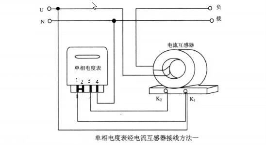 單相電表互感式接線(xiàn)圖