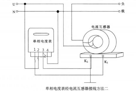 單相電表互感式接線(xiàn)圖