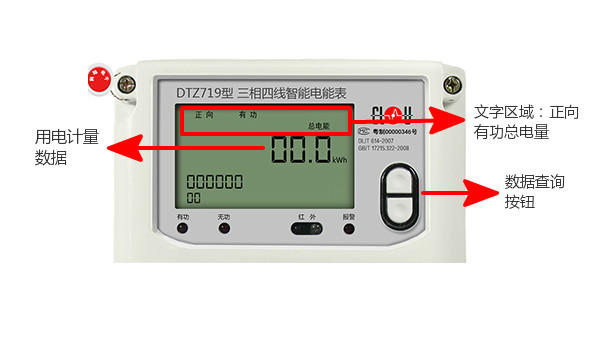 深圳科陸DTZ719三相四線(xiàn)電表怎么看度數